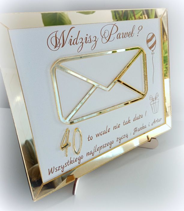 Ramka na pieniądze Widzisz- To wcale nie tak dużo lustro złoto prezent