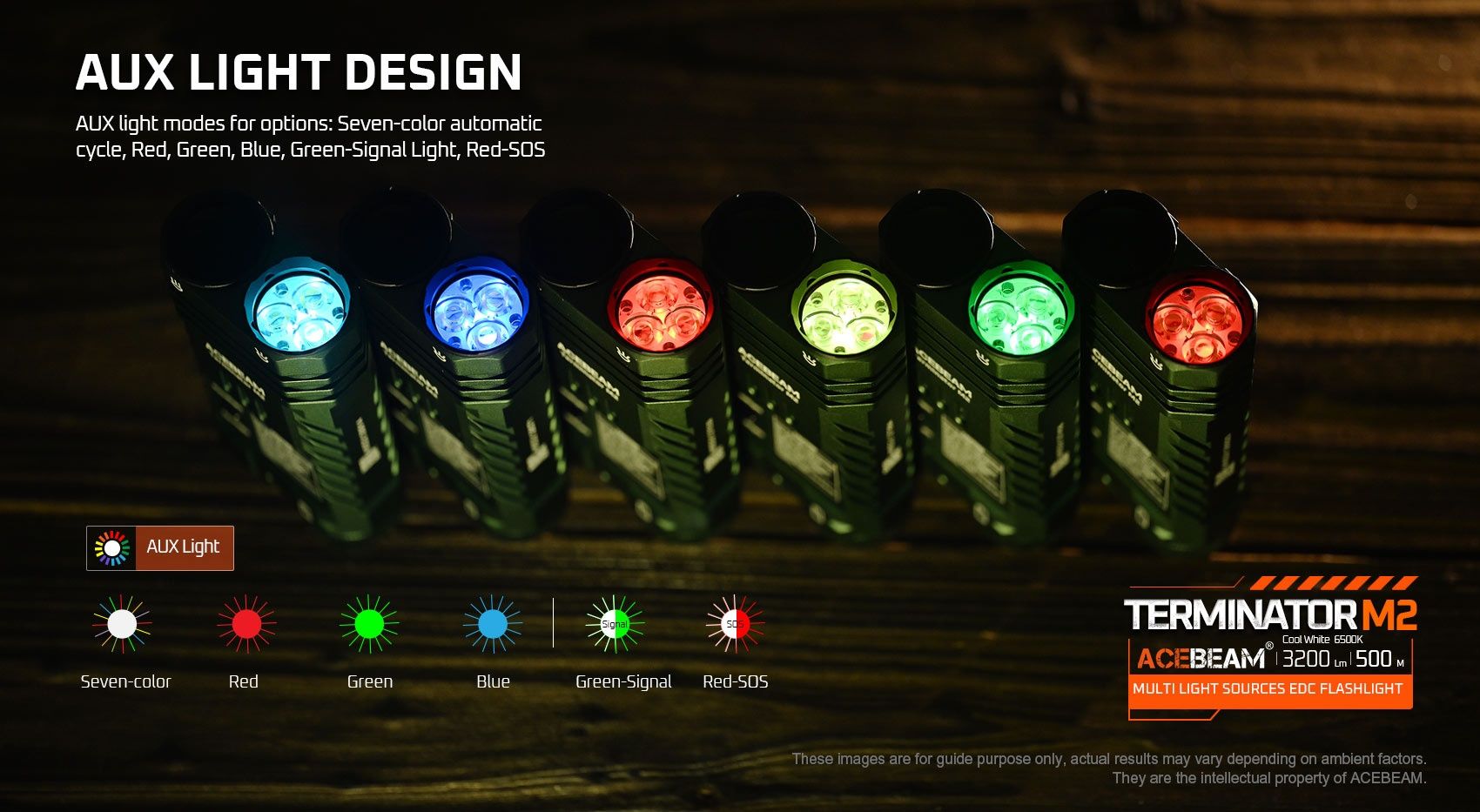 Acebeam Terminator M2 EDC RGB Фонарь 2000 Люмен / Nichia 519A 5000K