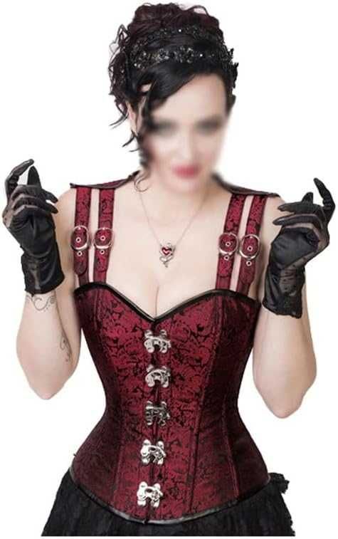 Sexy Gorset  Sexy Gorsety  Top Red Black Gothic Bielizna RONMIAR M