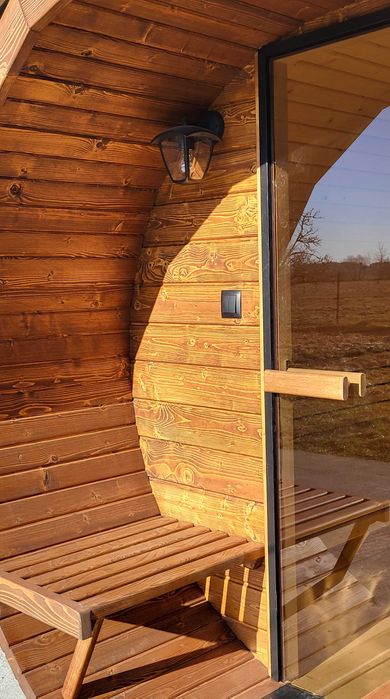 Sauna Ogrodowa. Premium. Okazja. Kompletna z piecem. Dostępna od ręki.