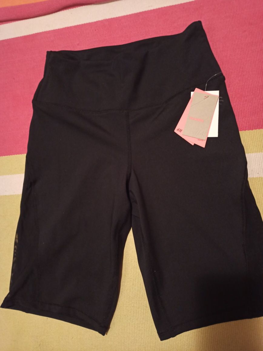 NOWE! HM H&M SPORT bikery legginsy spodenki High Waist rozm. M