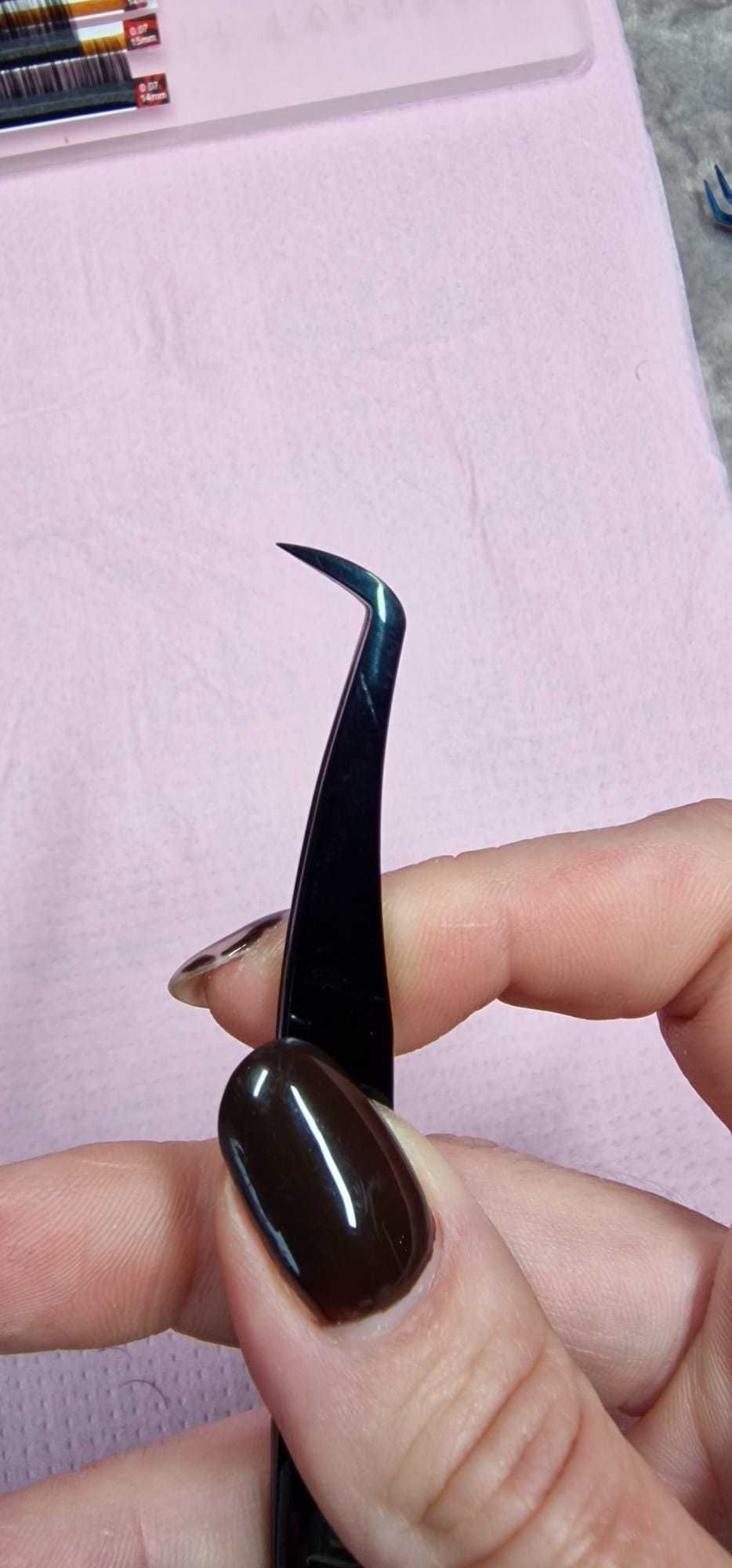 Pęseta do stylizacji rzęs noble lashes czarna Slim Swan