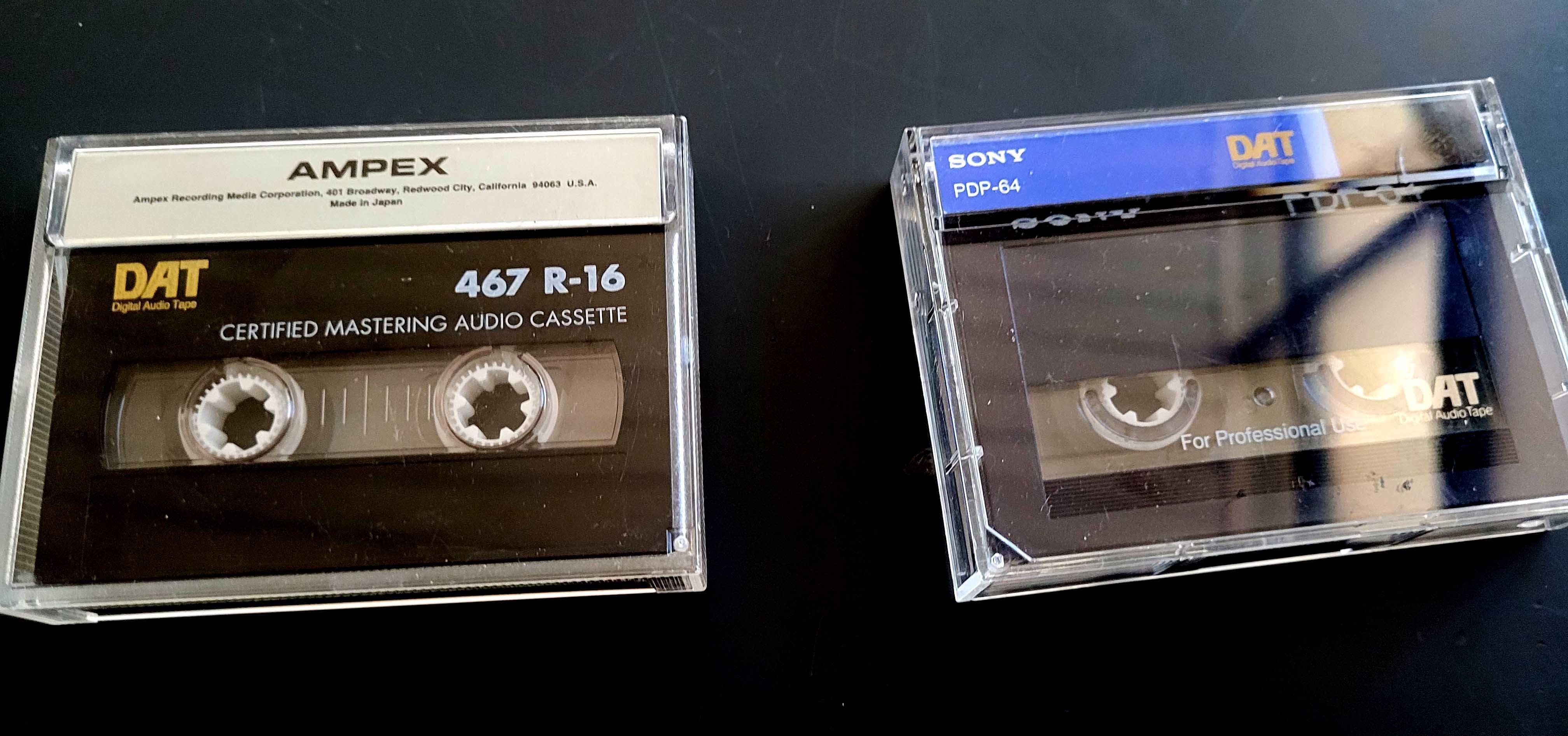 Cassetes DAT Sony e Ampex/Quantegy