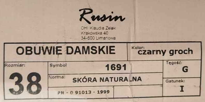 Mokasyny damskie marki Rusin - rozmiar 38
