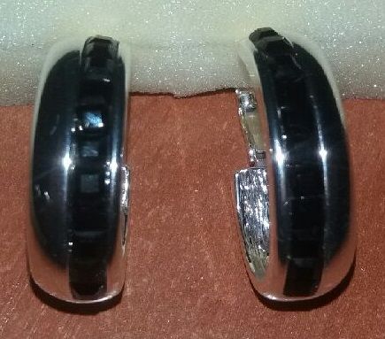 Kolczyki colibra posrebrzane z czarnymi cyrkoniami