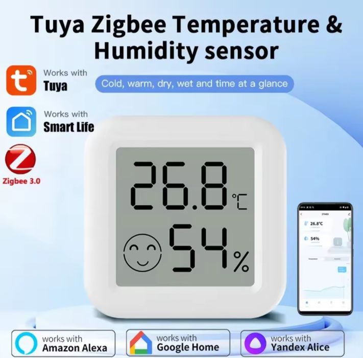 Tuya Zigbee 3.0 Датчик температури та вологості Дистанційне керування