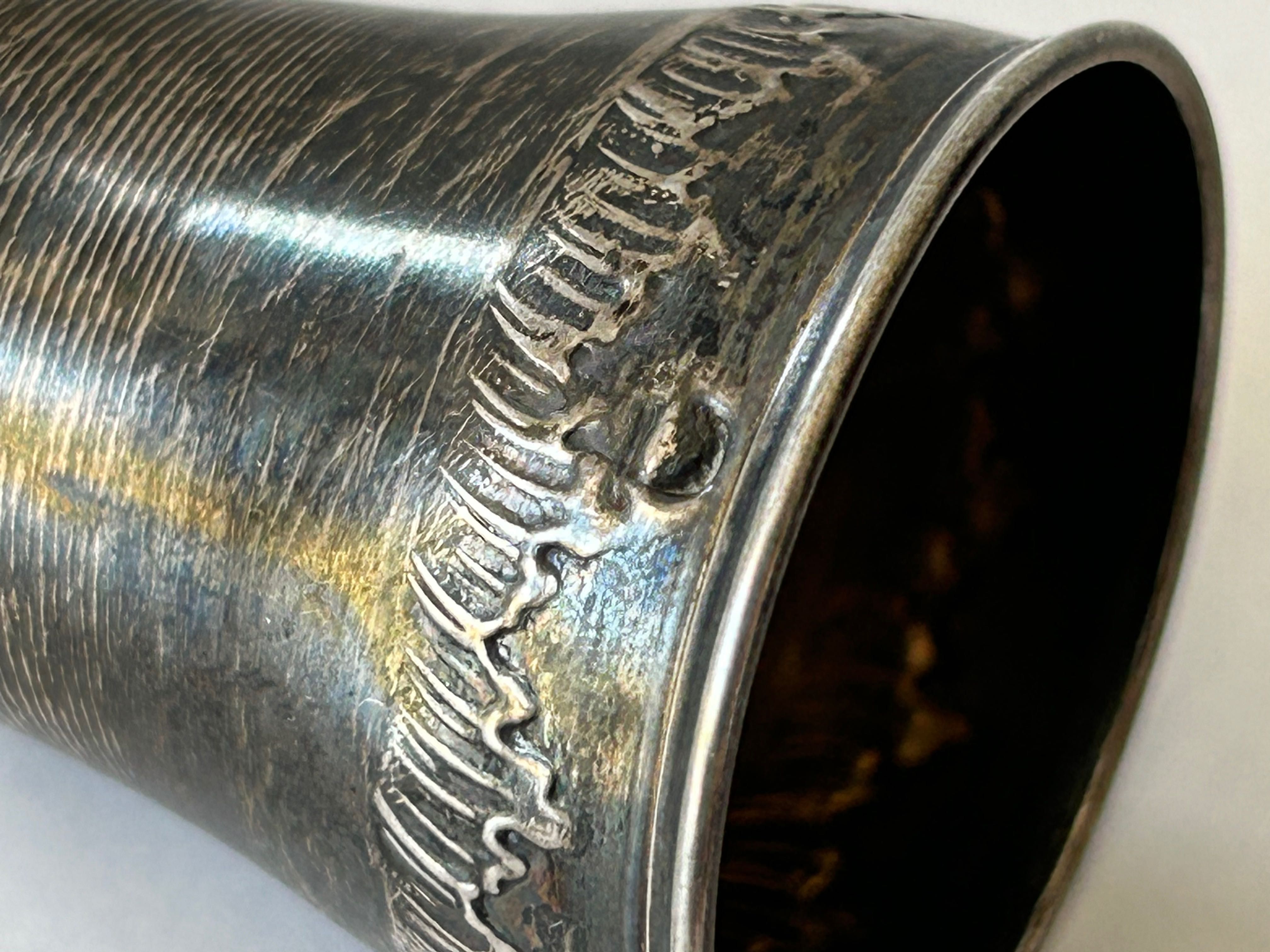 Kieliszki srebrne kieliszek srebro 950 Minerva XIXw Francja Repusowane