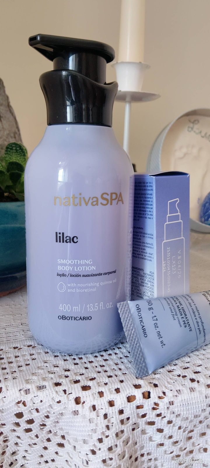 Kit Nativa SPA Lilás – Creme Mãos + Loção Corporal + Sérum Facial NOVO