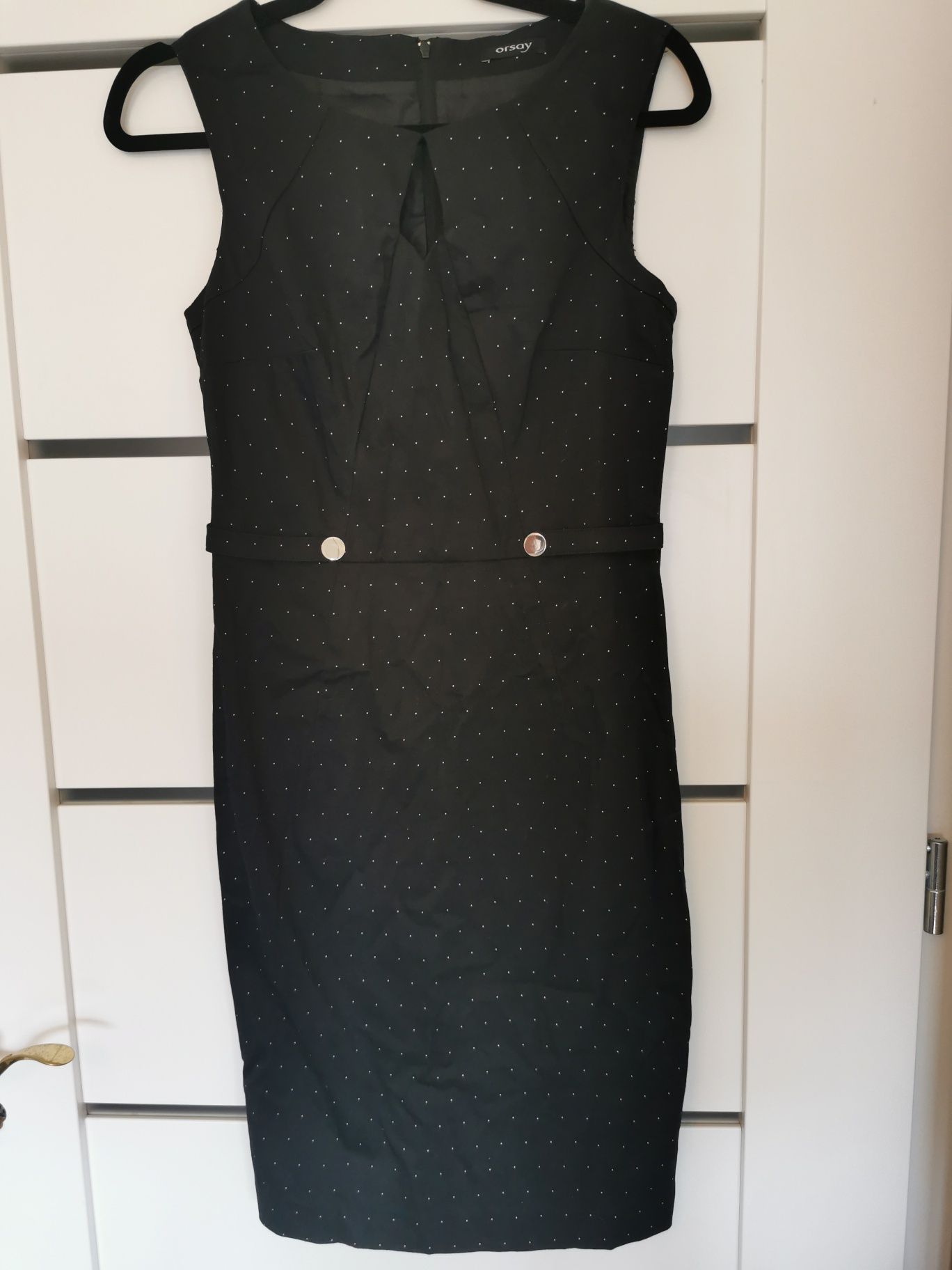 Sukienka Orsay, czarna w kropki rozmiar 36/S