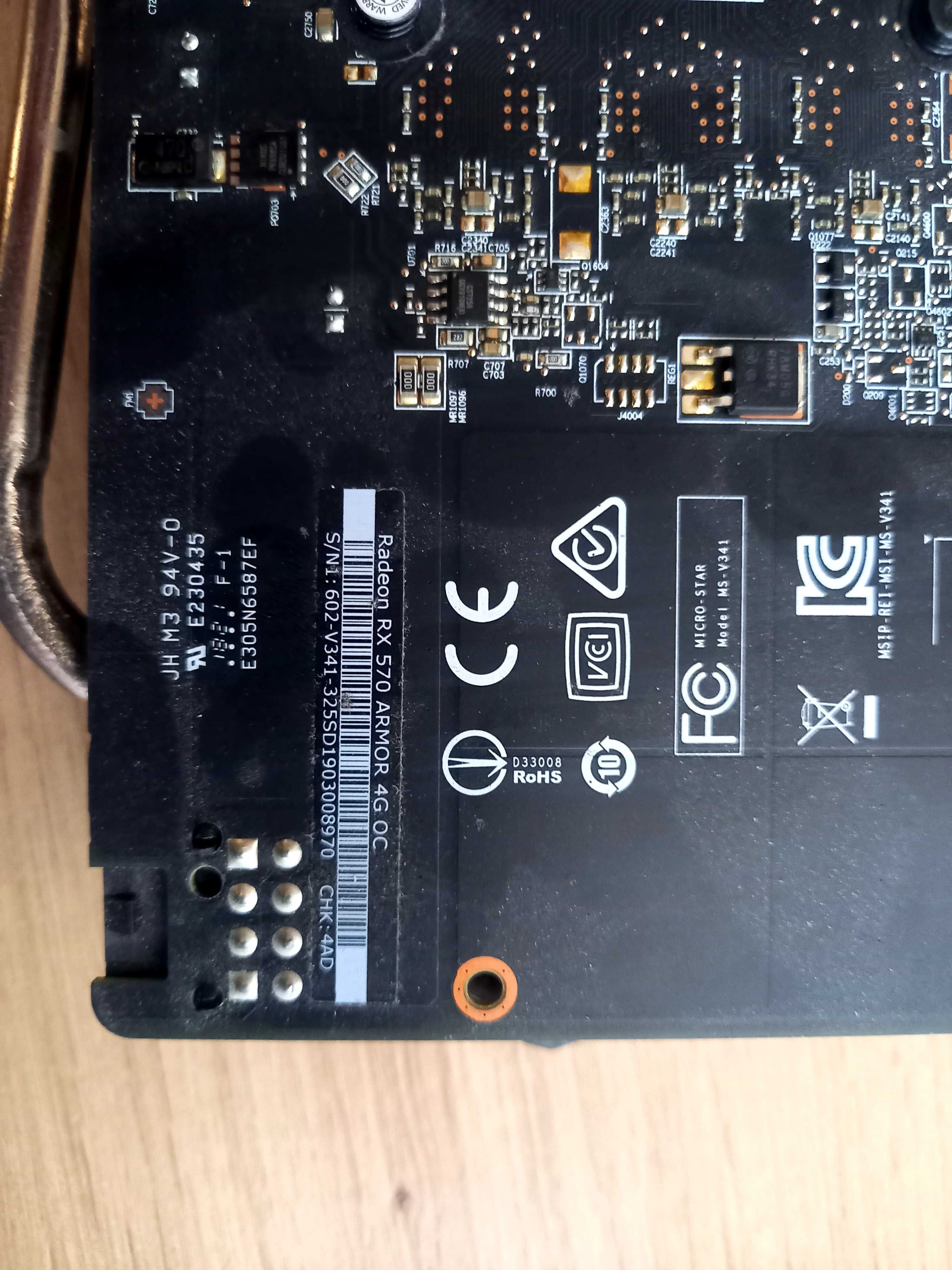 Karta graficzna Msi Armor Rx 570 4gb Stan idealny Jak Nowa