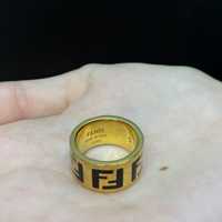 Кольцо Fendi monogram pattern gold ring  оригинал