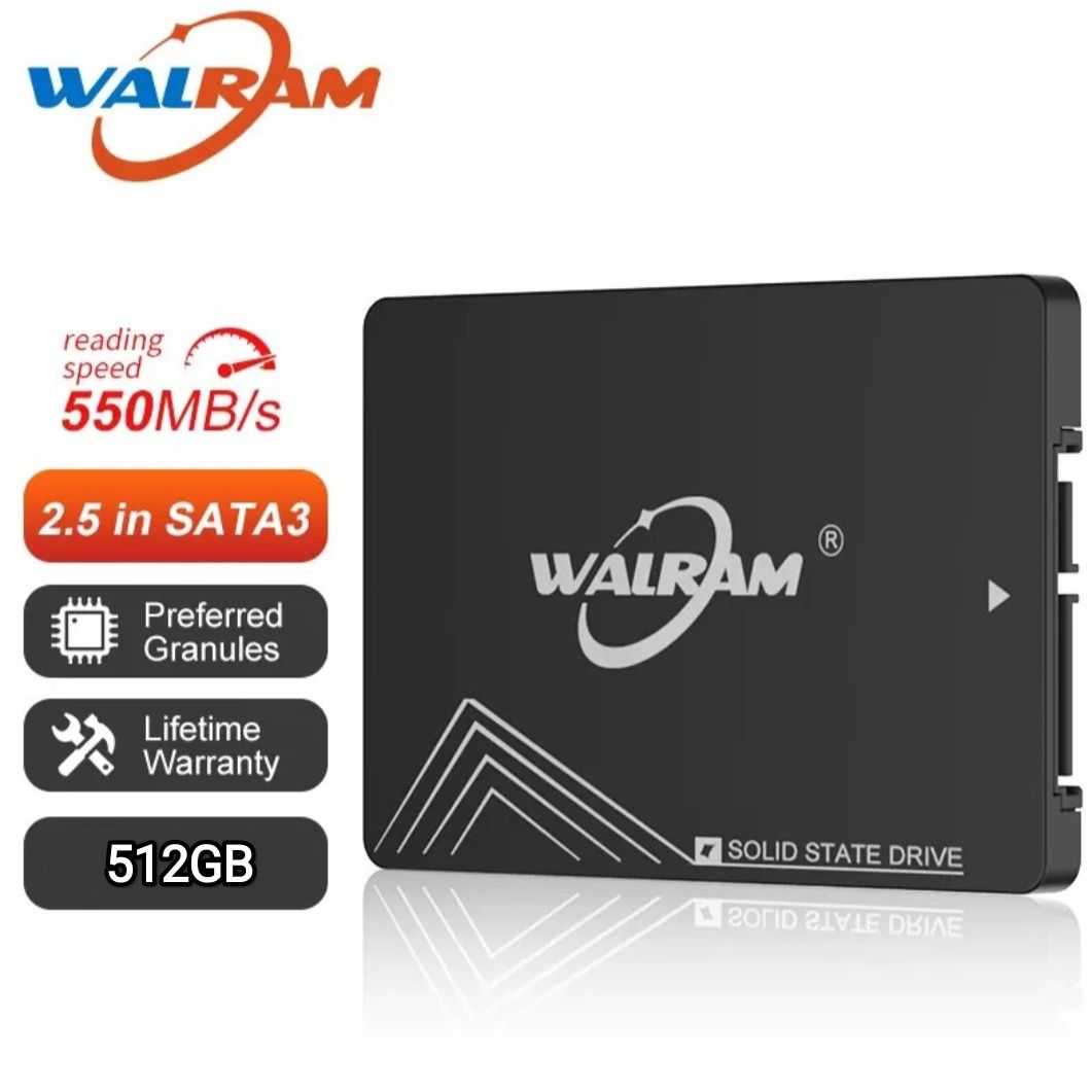 Dysk SSD 512GB WALRAM TLC 3D NAND SATA III Laptop PC 550Mb/s!!!