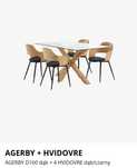 Stół 160x90 szkło/dąb agerby + 4 krzesła hvidovre Jysk
