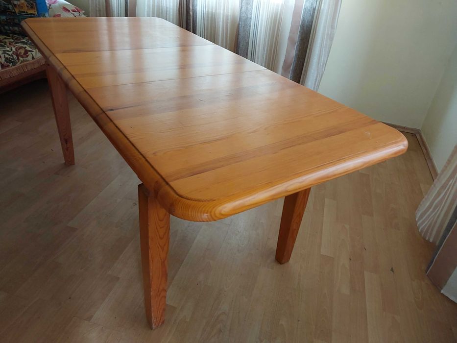 Stół olchowy lite drewno solidny drewniany zaokrąglone rogi rozkładany