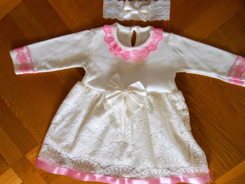 jak nowa prześliczna sukienka Smyk Cool Club chrzest/uroczystość r.68