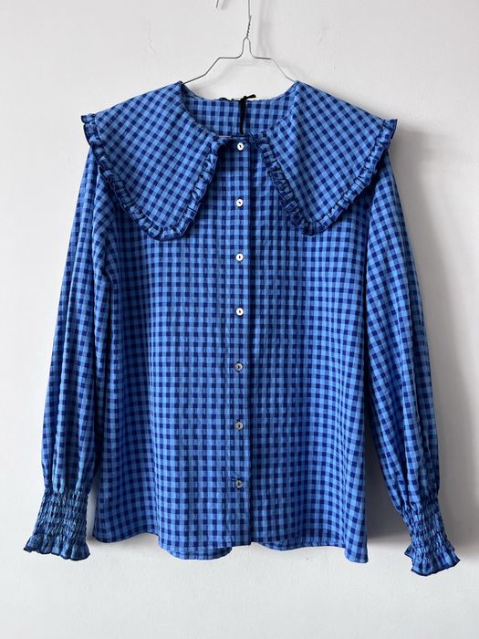 Simona Studio - camisa vichy azul cobalto