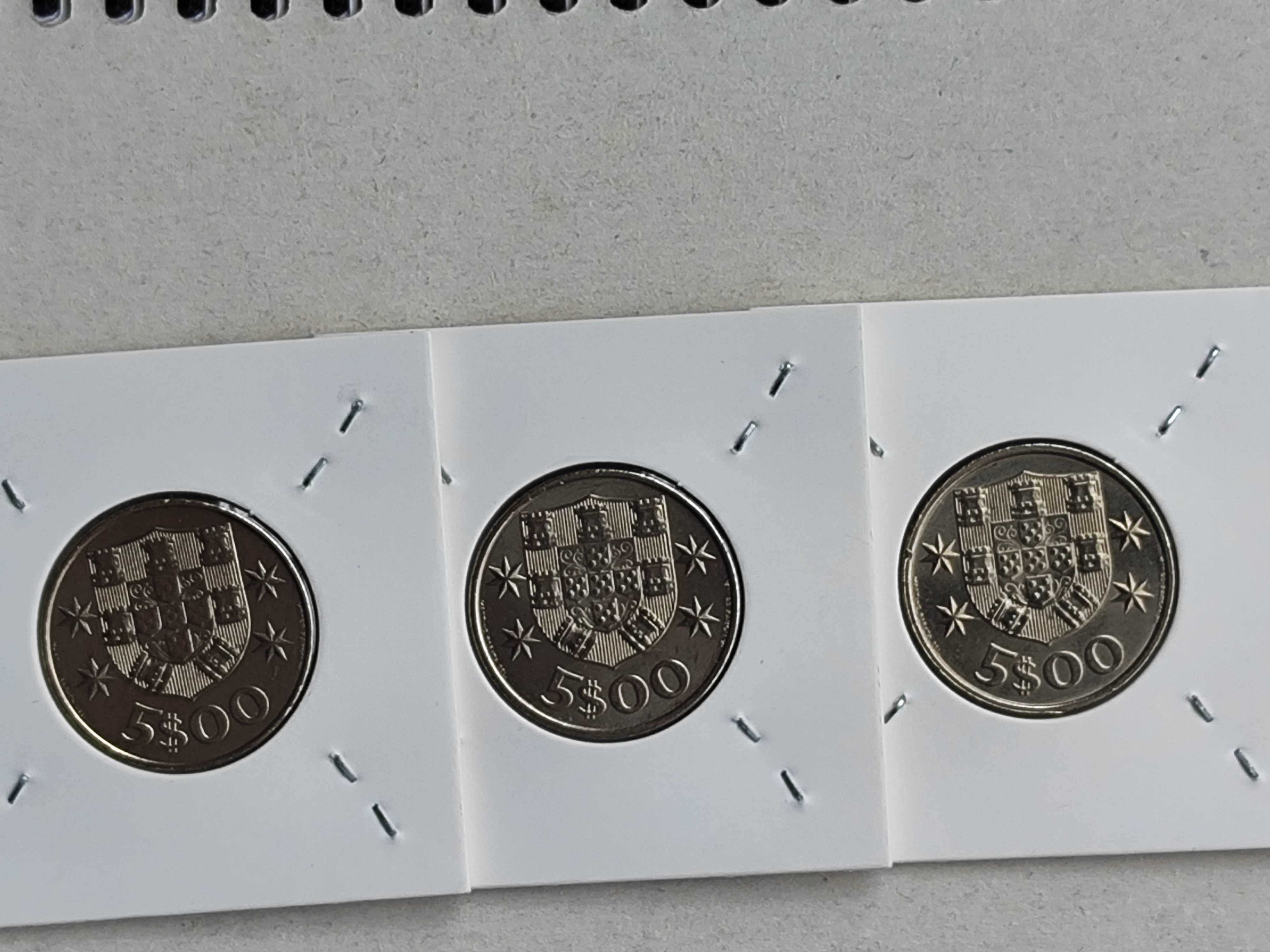 Lote de moedas de 5$ Portuguesas de 1976 a 1986 (excepto  78) a 6€