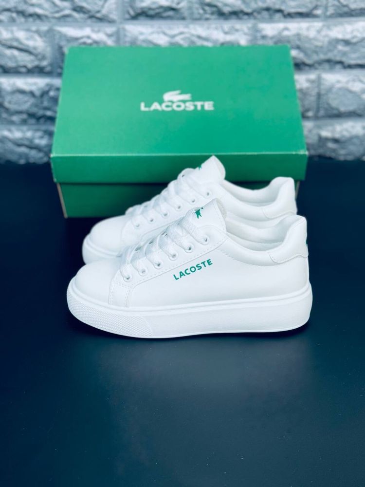 Кроссовки женские Lacoste Натуральная Кожа! Лакост кросовки белые