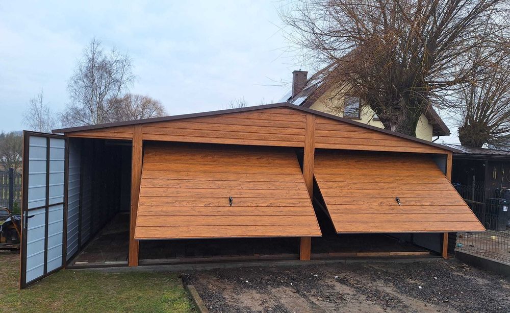 OKAZJA! Nowoczesny Garaż 7x5 drewnopodobny, mocna konstrukcja!