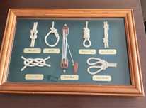 Quadro de vidro com colecao nós marinheiro