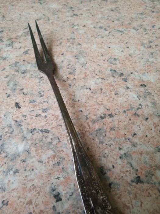 Widelec do wędlin mięs posrebrzany stary