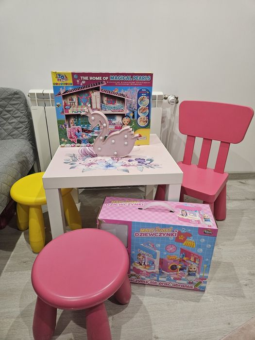 Ikea stolik lack  krzesełko mamut taboret x 2 zabawki dla dziewczynki