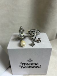 Vivienne Westwood Saturn Pearl Earrings оригинал сережки серьги