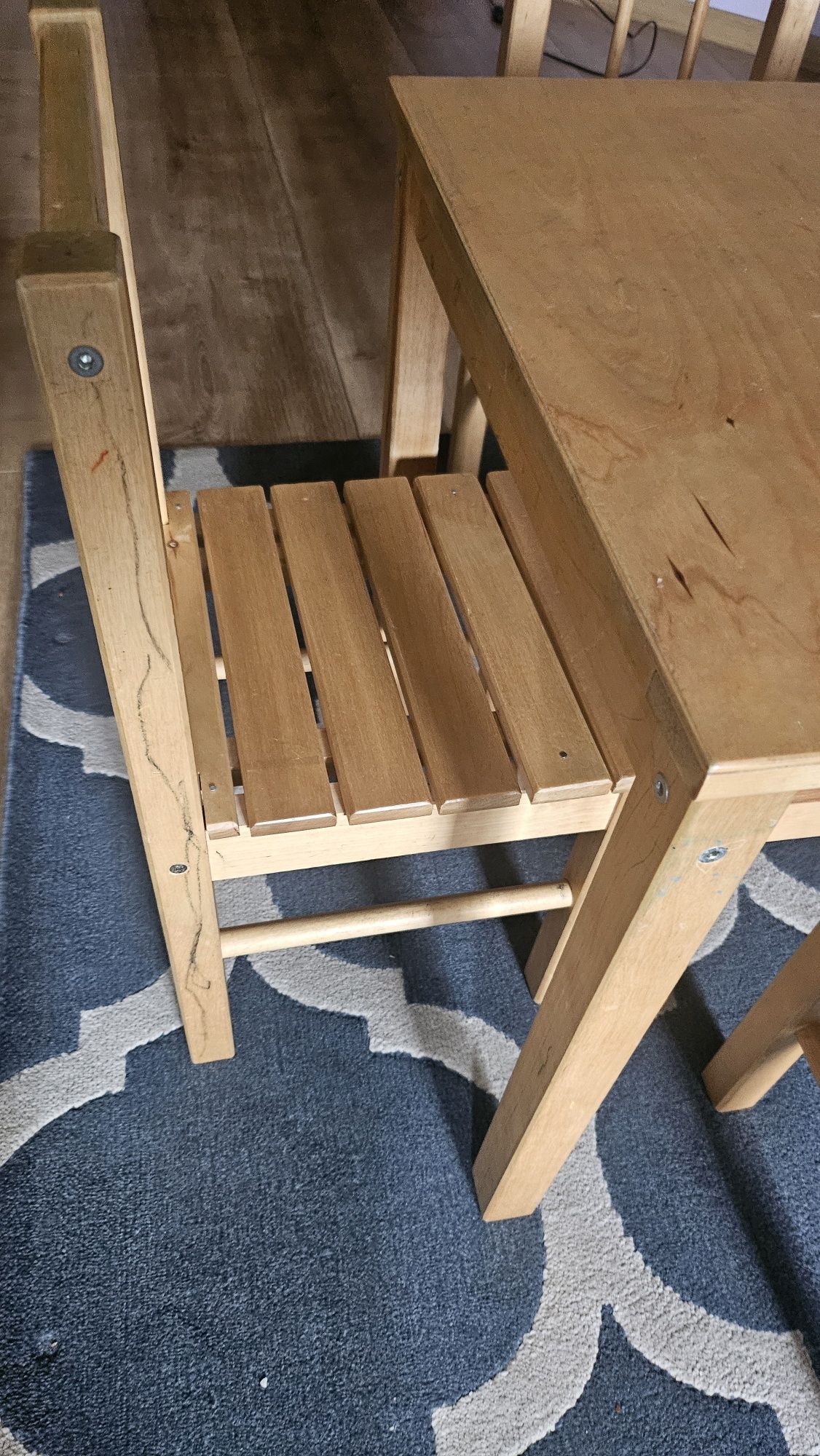 Stolik i krzesła drewniane Ikea