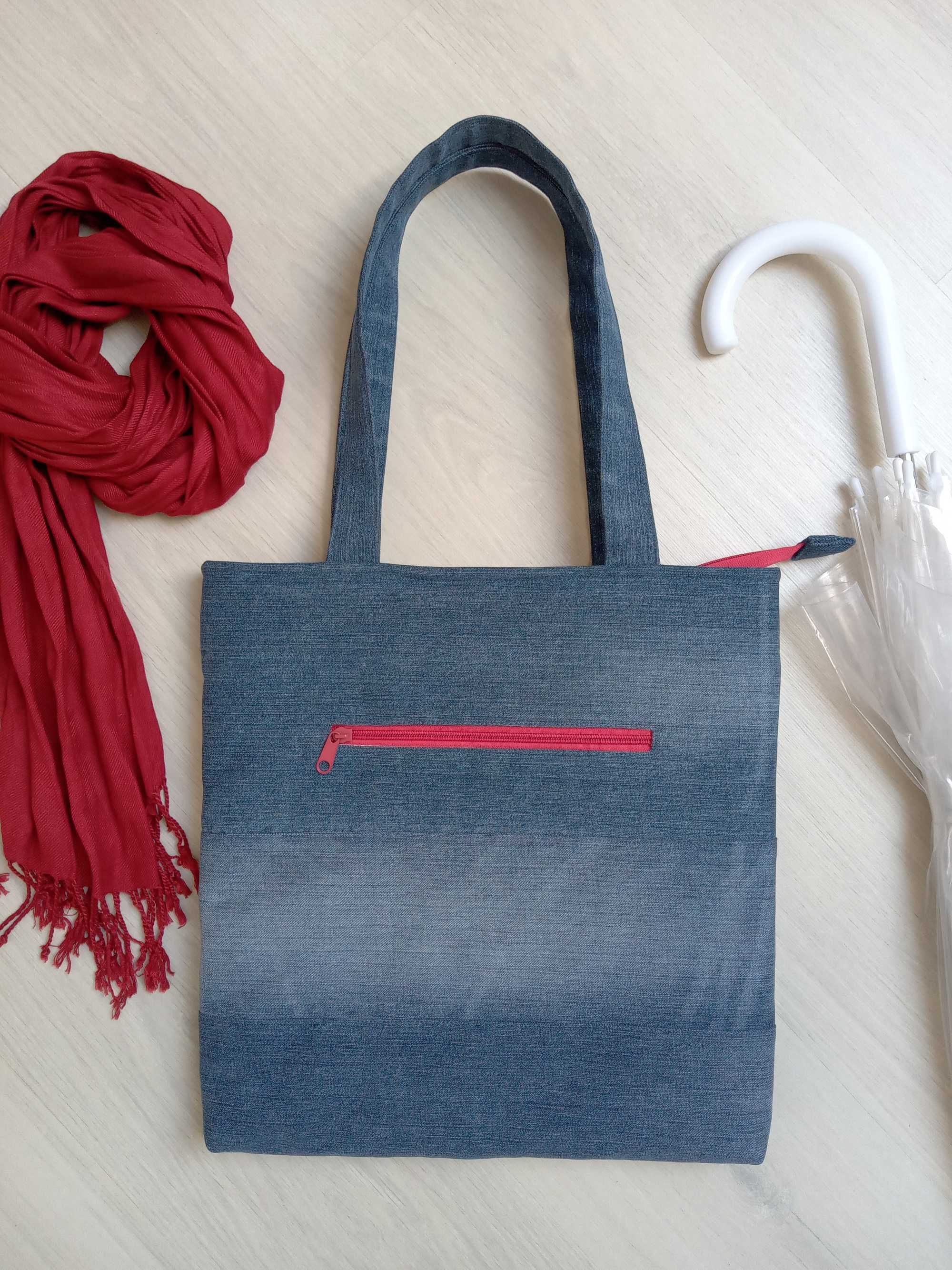 WYPRZEDAŻ! Torebka torba jeansowa dżinsowa handmade rękodzieło prezent