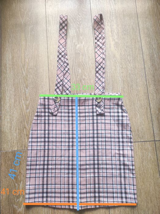 Spódnica mini z szelkami