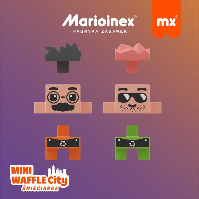 MARIOINEX KLOCKI mini wafle CITY ŚMIECIARKA 148 elementów 903131