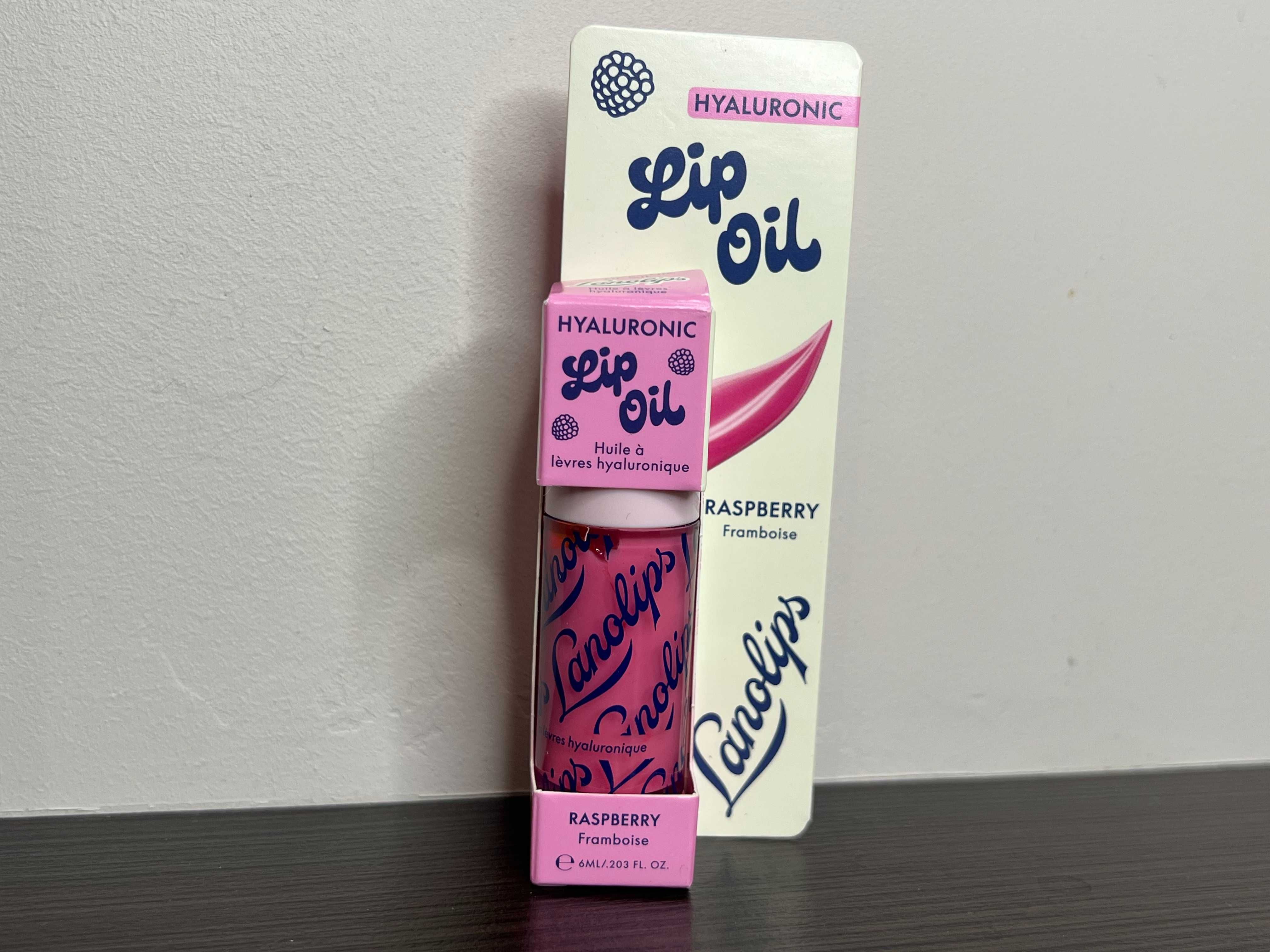 Malinowy olejek do ust z kwasem hialuronowym i lanoliną, LANOLIPS