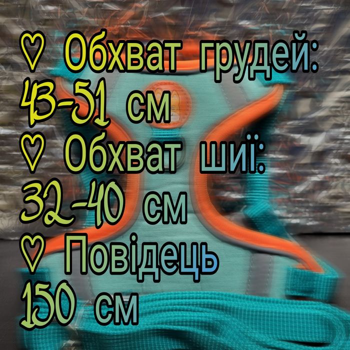 М'яка шлейка з повідцем для котів і маленьких собак