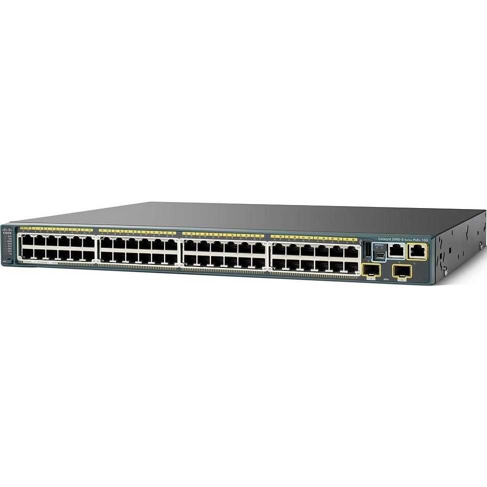 Cisco 2960S-48FPD-L 2x 10GbE / 48x 740W PoE+ / Комутатор Свіч