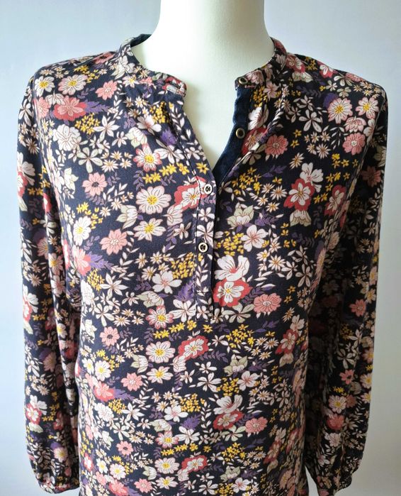 Sukienka / tunika retro romantyczna w kwiaty / wiskoza / roz 38