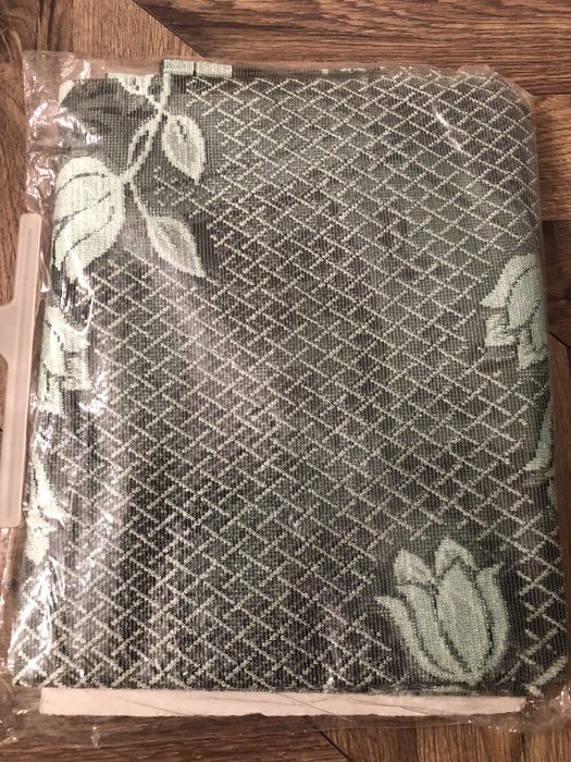 Okrągły obrus żakardowy, zielony 155