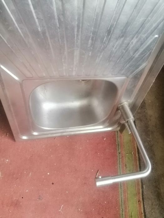 Мойка кухонная в сборе со смесителем нержавейка 60х80