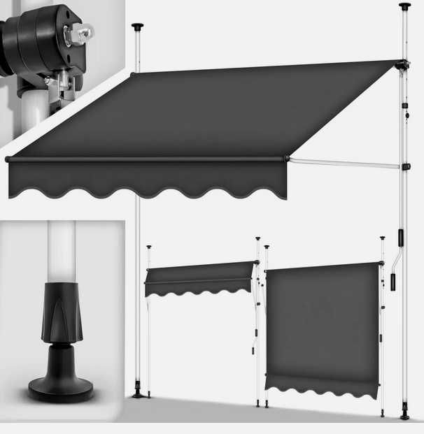 Tillvex markiza balkonowa 300 cm przeciwsłoneczna balkonowa BM010