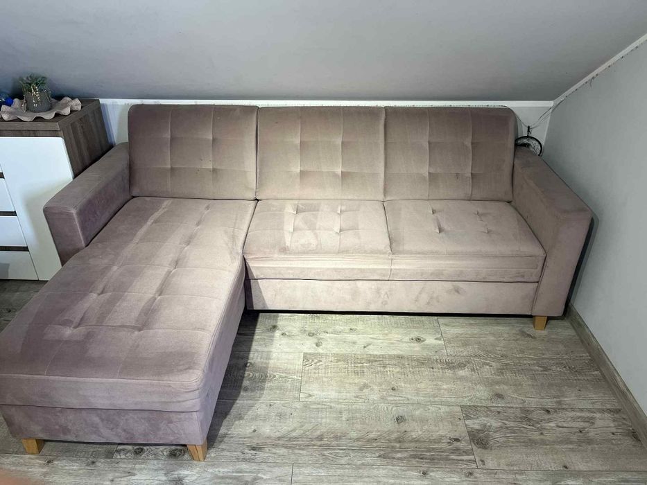 Rezerwacja! Kanapa narożnik rozkładana pikowana