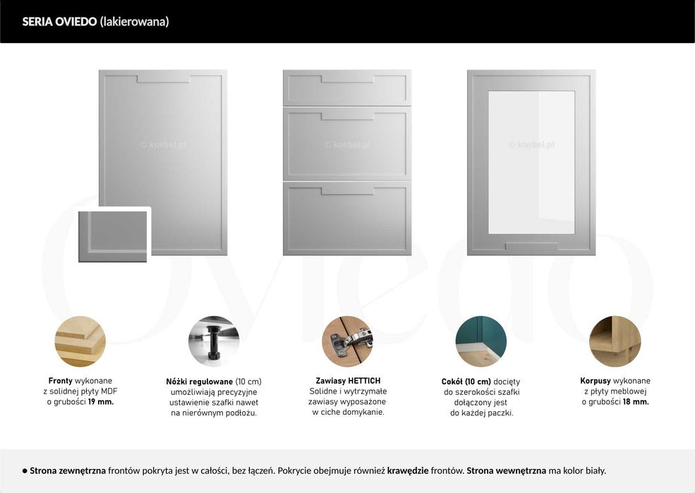 LAKIER Kuchnia OVIEDO meble szafki kuchenne mat TRANSPORT wycena [SK]