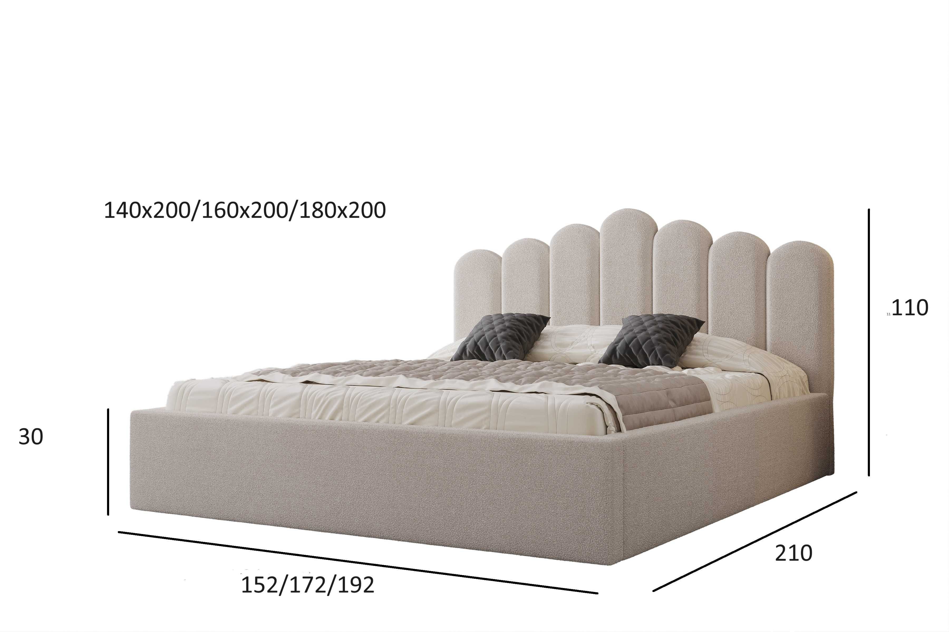 Łóżko podwójne tapicerowane RIO 160x200 z pojemnikiem, SZYBKA DOSTAWA
