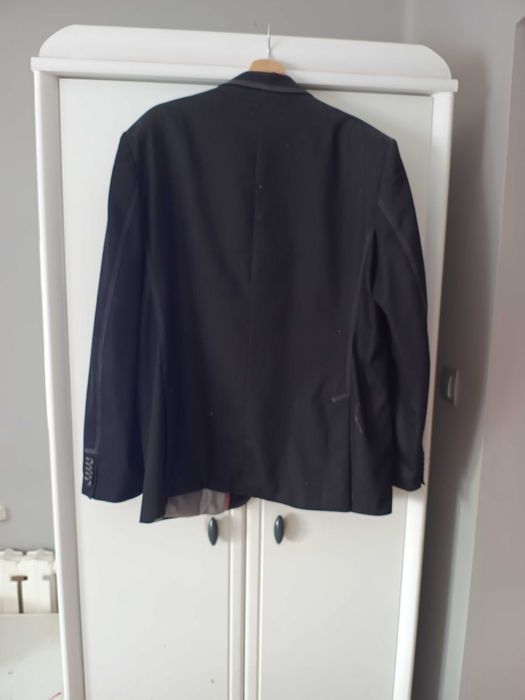 ciemna czarna męska marynarka żakiet czarny męski garnitur 54 nawesele