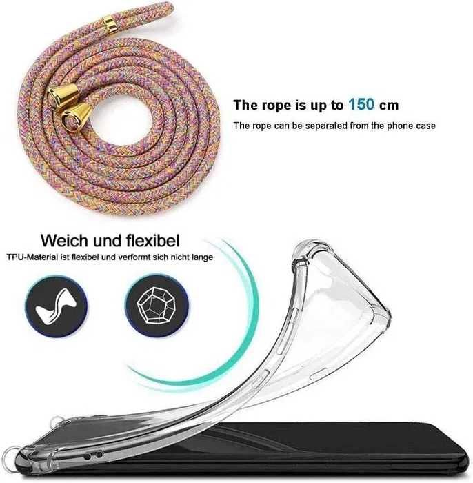 ETUI do OPPO Find X3 Neo/Reno 5 Pro+ silikonowe ze sznurkiem NOWE w673
