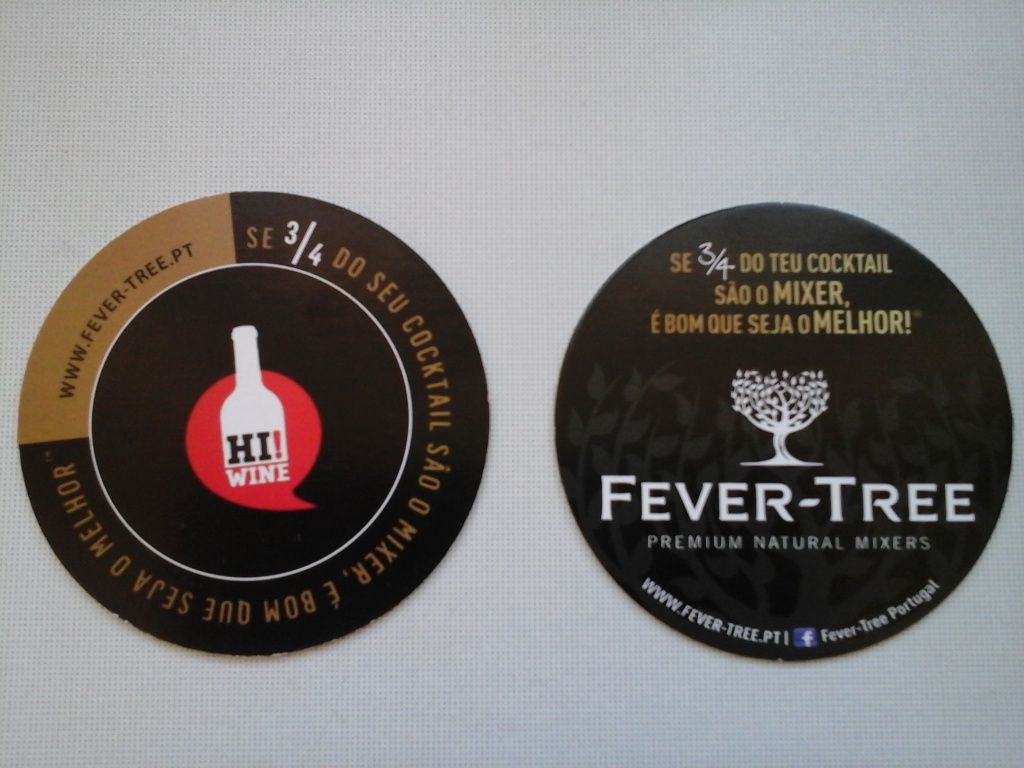 Bases para copos, com publicidade, para colecção