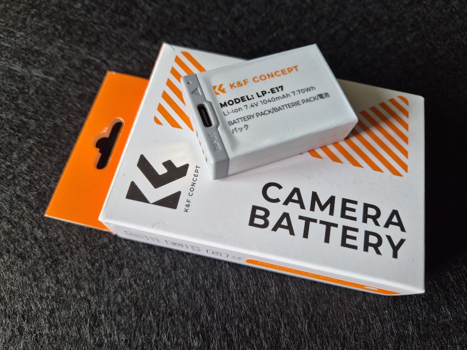 Bateria K&F LP-E17 - Carregamento USB-C | Canon EOS R10-R8-R50-RP