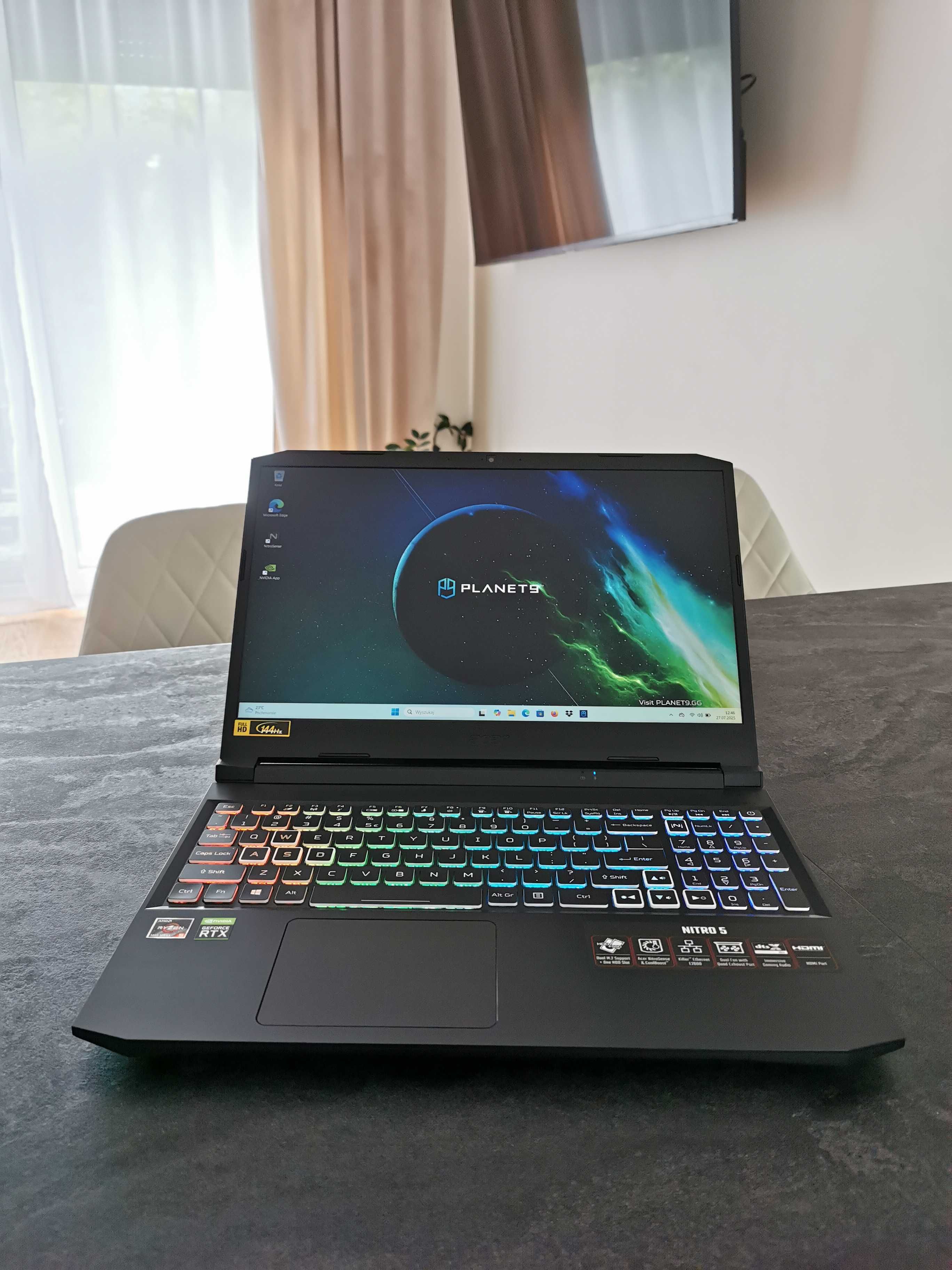 Acer Nitro 5 15,6" 144Hz Ryzen 5/16GB RAM/RTX 3060/512SSD+1000HDD/RGB