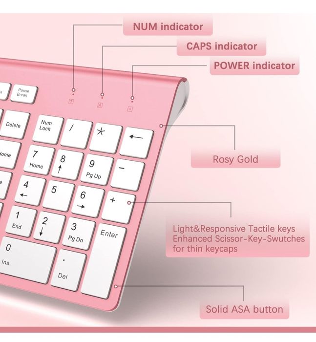 Zestaw bezprzewodowej klawiatury, 2,4 G, ultracienka, myszka