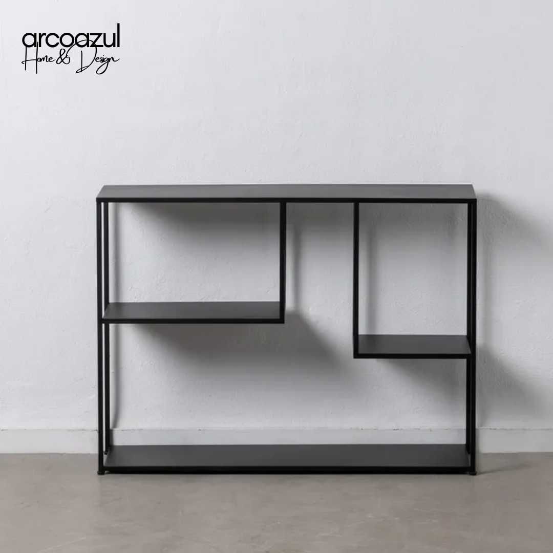 Consola de entrada de Metal preto - 100x26x75 By Arcoazul