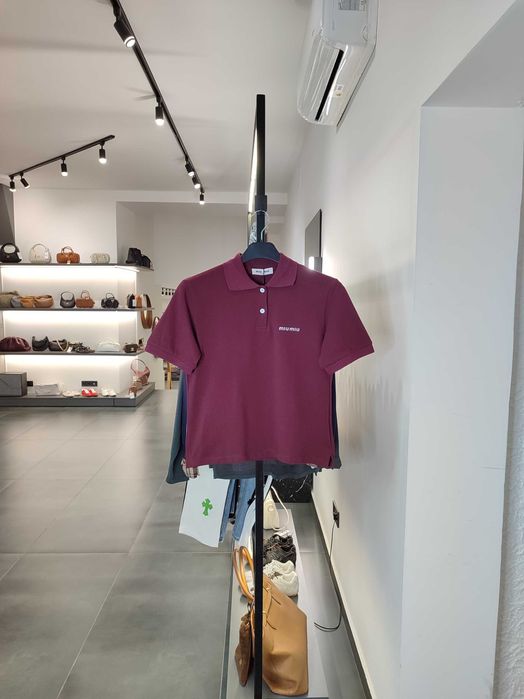Футболка Miu Miu Cotton Pique Polo Shirt Amaranth Red