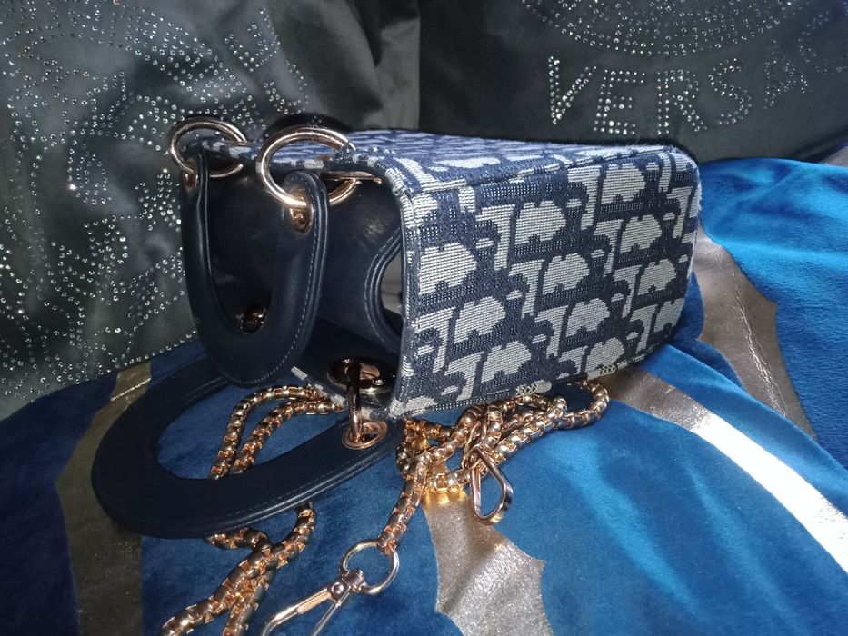 Mini torebka granatowo szara logowana